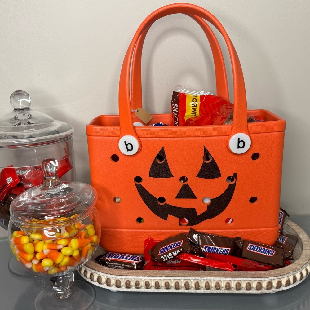New! EVA Bogg or Croc inspired Pumpkin Trick or Treat Bag - Bitty Size - Picture 1 of 7